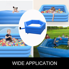 15ft inflatable gaga ball pit with high walls, detachable door, and portable design.