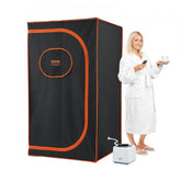 Bostome Portable Steam Sauna Tent with remote control and stainless steel frame for home use.