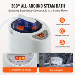 Bostome Portable Steam Sauna Tent with foldable design, steam pot, and remote control.