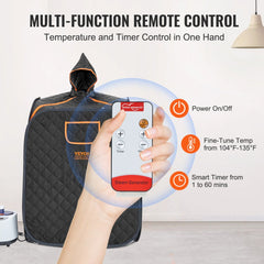 Bostome Portable Steam Sauna Tent with a foldable design and 1200W steam pot for personal use.