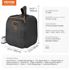 Bostome Portable Steam Sauna Tent with foldable design and 1200W steam pot for personal detox.