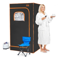 Bostome Portable Steam Sauna Tent with a foldable design and included chair for personal use.