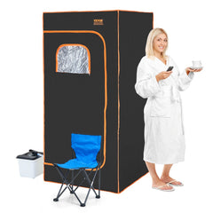 Bostome Portable Steam Sauna Tent with a chair, featuring a foldable design and steam pot.