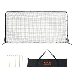 A 12x6ft soccer rebounder net made of durable iron and high-strength PE netting for training.