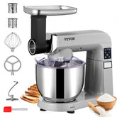 Bostome 6-in-1 stand mixer with 7.4Qt bowl, tilt-head design, and LCD screen for easy use.