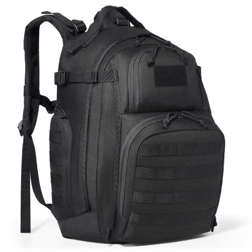 Black Bostome 40L tactical military backpack with Molle system and multiple pockets.