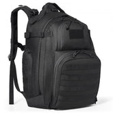 Black Bostome 40L tactical military backpack with Molle system and multiple pockets.