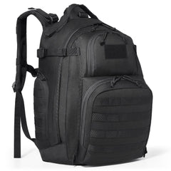 Black Bostome 40L Tactical Military Backpack with Molle system and multiple pockets for organization.