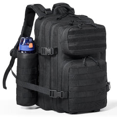 Bostome 25L Tactical Military Backpack in black with MOLLE system and adjustable straps.
