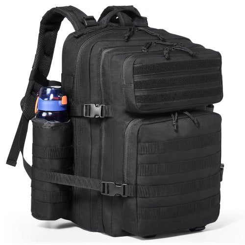 Bostome 45L tactical military backpack in waterproof polyester with MOLLE webbing and multiple pockets.