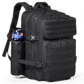 Bostome 45L tactical military backpack in waterproof polyester with MOLLE webbing and multiple pockets.