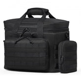 Insulated 20L cooler bag with MOLLE system, waterproof design, and multiple carrying options.