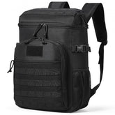 Insulated cooler bag with MOLLE system, adjustable straps, and spacious 25L capacity.