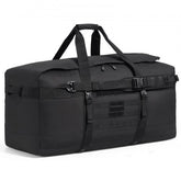 Bostome Tactical Duffle Bag 100L in waterproof polyester with MOLLE system and adjustable straps.