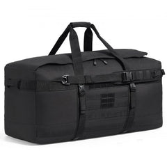 Bostome Tactical Duffle Bag 100L in waterproof polyester with MOLLE system and adjustable straps.