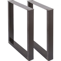 Heavy-duty 28" steel dining table legs with a square box section and pre-drilled mounting holes.
