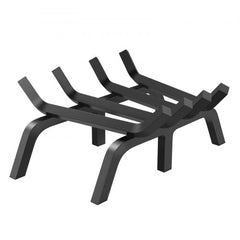 Bostome 18-inch heavy duty fireplace log grate made of powder-coated steel with six support legs.
