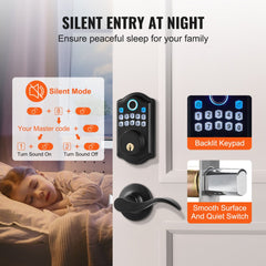 Bostome fingerprint keyless door lock with keypad, auto-lock, and support for 300 users.