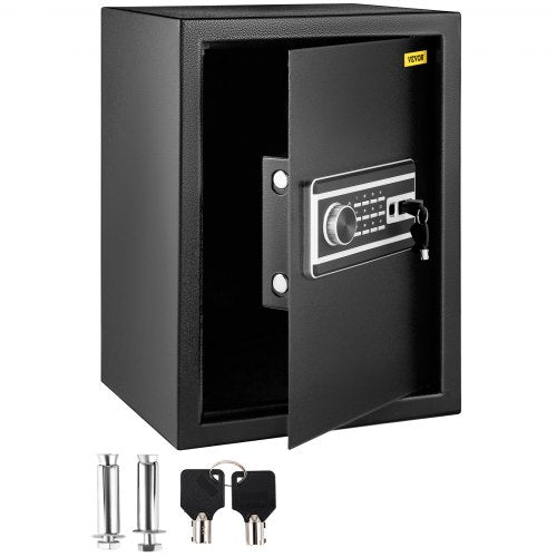 Bostome 2.1 CU.FT fingerprint safe box in Q235 steel with digital keypad and removable shelf.