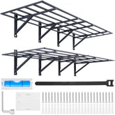 Wall-mounted steel garage shelving unit, 6x2 ft, with heavy-duty load capacity and modular design.