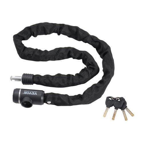 Bostome heavy duty bike chain lock with 10mm steel chain and soft fabric sleeve for protection.