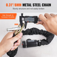 Bostome 8mm bicycle chain lock with a soft fabric sleeve and two keys for secure locking.