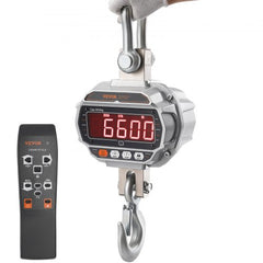 Digital crane scale with remote control, 6600 lbs capacity, and bright LED display.