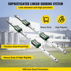 Bostome HGR20 linear guide rail kit with 1000mm rails, ballscrew, and pre-drilled holes.