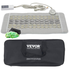 Bostome far infrared heating pad with 52 jade and 20 tourmaline stones, controller, and carrying case.