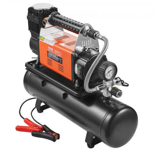 Orange Bostome heavy-duty 150 PSI air compressor with black 6L tank and gauge.