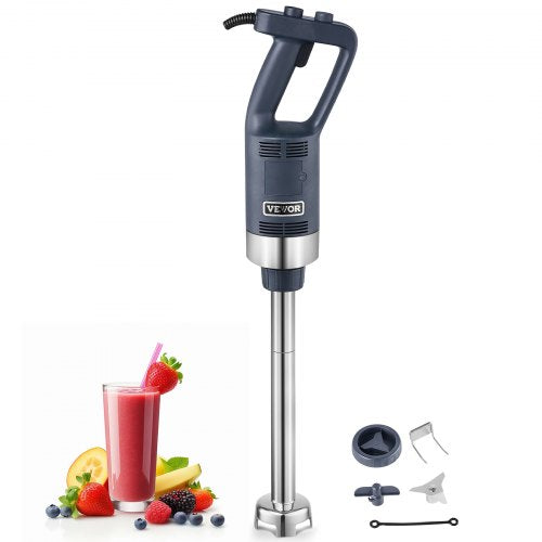 Heavy duty immersion blender with a 500W motor and detachable stainless steel blending head.
