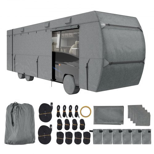 Bostome Class C RV cover made of waterproof Oxford fabric for 29-32 ft motorhomes.
