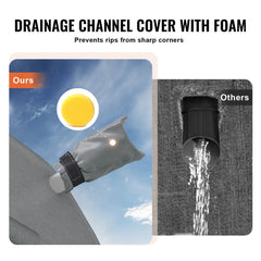 Bostome Class C RV cover in grey, designed for 29-32 ft motorhomes with waterproof fabric.