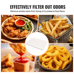 Bostome Fryer Filter Paper pack with 100 sheets, each measuring 25.7" x 16.9" for 55L fryers.