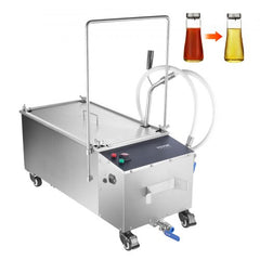 Bostome 55L Mobile Fryer Oil Filter System in 304 stainless steel with four-layer filtration.
