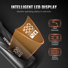 Bostome men's hair clipper with intelligent LED display showing battery, oil reminder, and charging status.