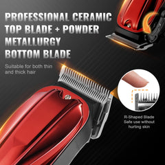 Bostome Professional Hair Clipper with LCD display, cordless design, and ceramic blade.