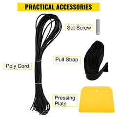 Ocean blue fade vinyl replacement fabric for 20ft RV awning with pre-attached pull strap.