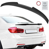 Glossy black ABS GT wing car spoiler for 2012-2018 BMW F30 with aerodynamic design.