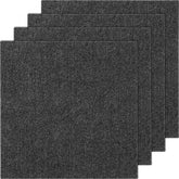 Dark gray 12x12 peel and stick carpet tiles with a soft, durable surface for easy installation.