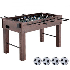 55-inch foosball table with rust-proof rods, detailed players, and adjustable legs for stability.