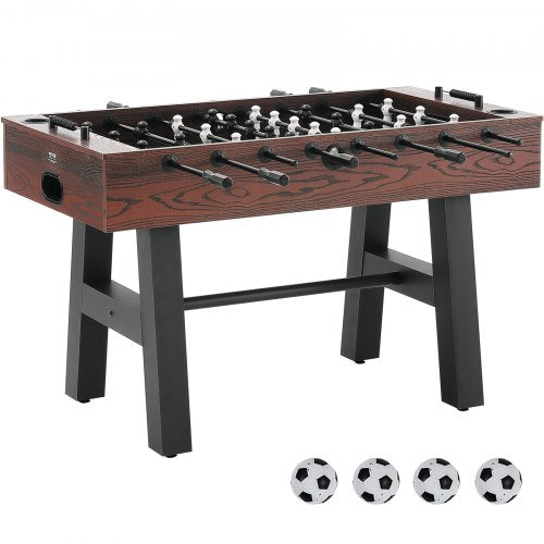 A sturdy 55-inch foosball table with rust-proof rods and detailed players for indoor play.