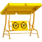Kids Patio Swing Chair with Adjustable Canopy, Safety Belt for Patio, Garden, Poolside, Balcony, Yellow