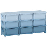 29.5" 3 Tier Kids Storage Unit Dresser Tower w/ 9 Drawers, Blue