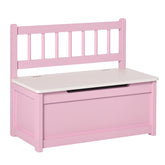 Qaba Toddler Toy Box Storage Bench with Large 27 Liter Interior, Kids Storage Bench Seat with Storage for Toddler Playroom Furniture, Kids Bedroom Furniture, Toy Organizer and Storage Bin Pink