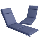 Outdoor Chaise Lounge Cushions Set of 2 with 6 Ties, High-Density Foam, for Patio and Poolside, Navy Blue