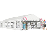 20' x 40' Party Tent, Outdoor Canopy Tent with Removable Sidewalls, 12 Windows for Parties, Wedding, Events, BBQ, White