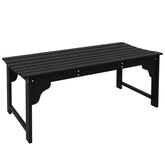 Slatted Wooden Garden Bench, Curved Seat Front Porch Bench, Black