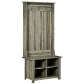 Hall Tree with Shoe Storage Bench Entryway Bench for Living Room, Grey
