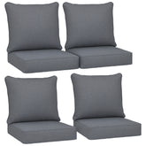 Patio Chair Cushions Set of 4 with Seat & Backrest, Fade Resistant Seat Replacement Cushion Set, Gray